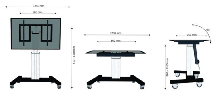 Neomounts Elektrisk golvstativ för TV PLASMA-M2500T silver