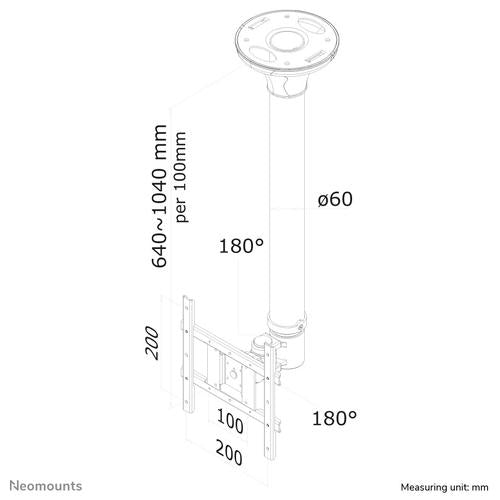 Neomounts FPMA-C200 TV takfäste svart