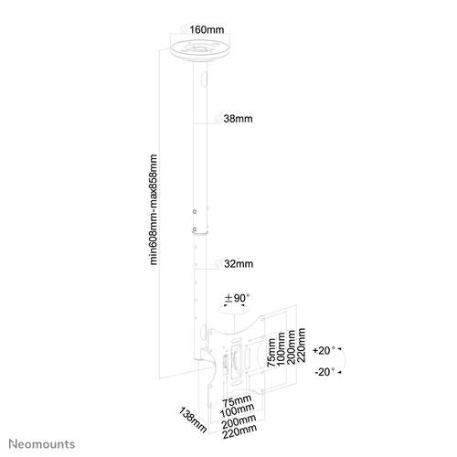 Neomounts FPMA-C060 svart takfäste