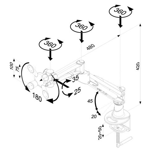 Neomounts FPMA-D940 Monitorbordfäste Vit