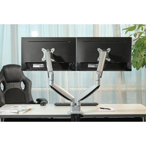 Neomounts NM-D750D silver Skrivbordsstöd för två skärmar
