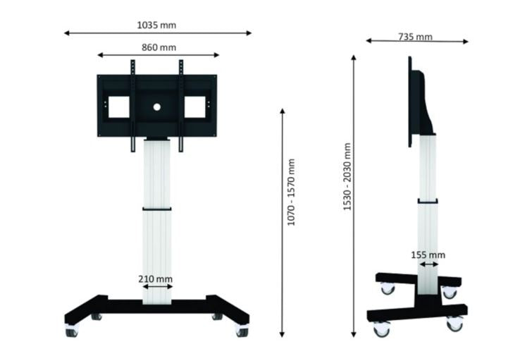 Neomounts Elektrisk golvstativ för TV PLASMA-M2500 silver