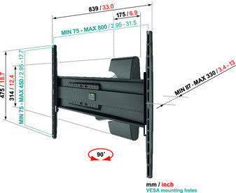 Vogels EFW 8325 LCD LED Plasma väggfäste Motion L