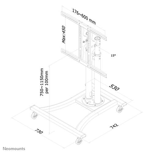 Neomounts PLASMA-M1200 flyttbar TV-golvstativ
