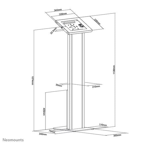 Neomounts tablettgolvstativ 9,7 till 11 tum Vit FL15-750WH1