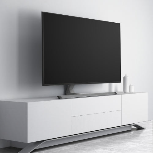Wolff Mount Universell Aluminium TV-fot | Vridbar och tiltningsbar | upp till 75 tum | Färg: Antracit | VESA 600x400 | Snygg design