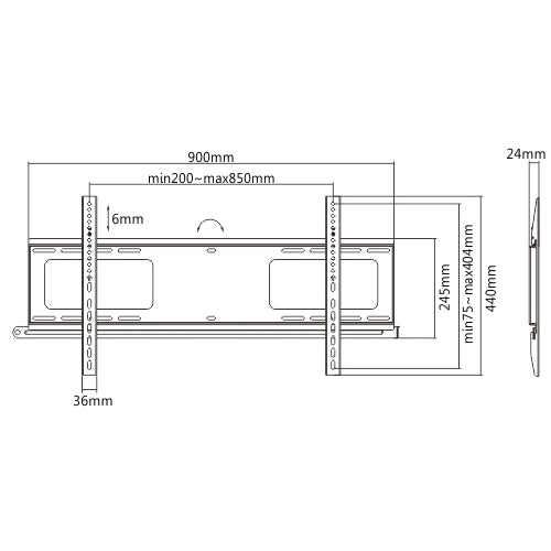 Wolff Mount TVB-113 – Anti-Diefstal Vaste TV-muurbeugel tot 90 inch – VESA 800x400 – Geschikt voor beurs en openbare ruimtes