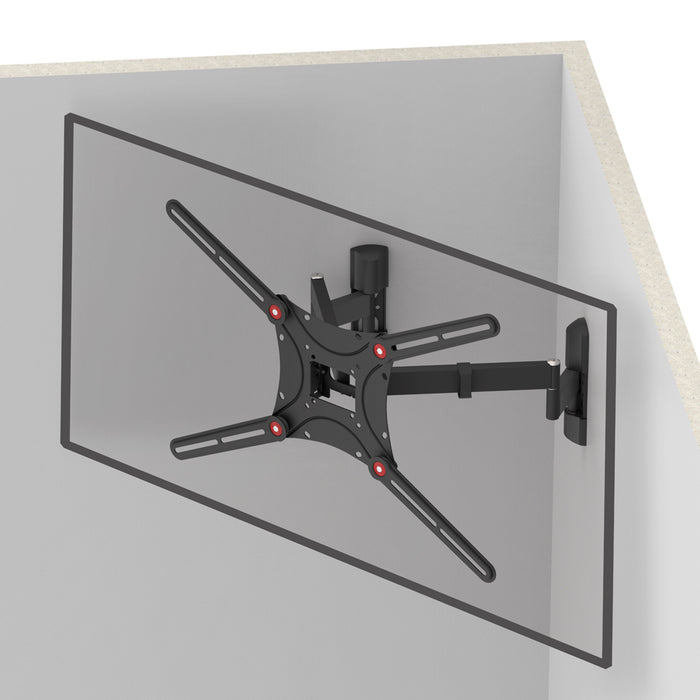 Barkan Mounts robust TV-väggfäste för hörnmontering | skärmar 40 - 90 tum | VESA 600x400