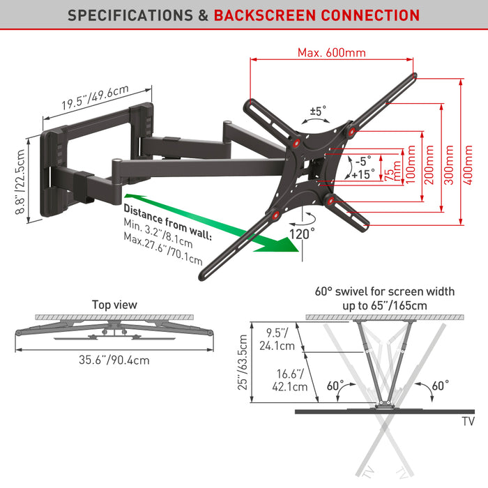 Starkt TV-fäste | 13"- 90" | Barkan Mounts
