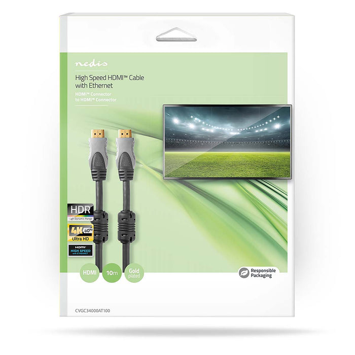 Lyxig HDMI-kabel High Speed med Ethernet 10,0 meter
