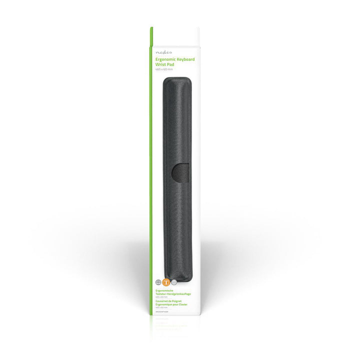 Ergonomiskt handledsstöd för tangentbord | Gel | 465 x 60 mm | Svart