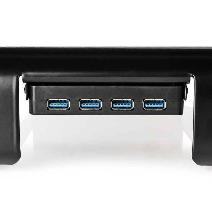 Ergonomisk multifunktionell stativ | USB 3.0-hubb | 4 portar | Svart