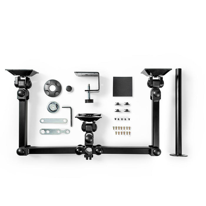 Ergonomisk monitorarm | Tre monitorarmar | Vrid- och tiltningsbar | Svart