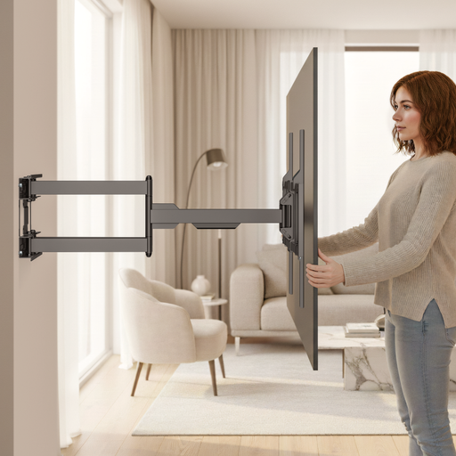 Wolff Mount Ultra Heavy Duty TV-muurbeugel voor TCL tot 140 inch | 125 kg | Full Motion – TCL TV beugel
