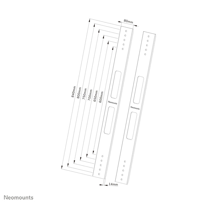 Neomounts AWL-250BL18 VESA-förlängningskit - Svart