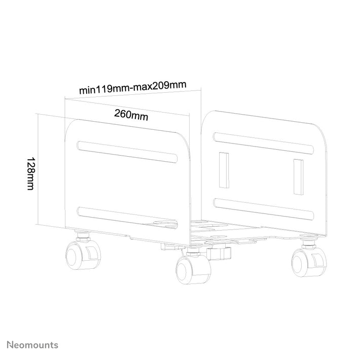 Neomounts CPU-M100 svart är ett rullbart fäste för din dator.