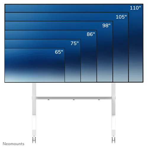 Mobilt golvstöd Neomounts FL50-575WH1 för 65-110" skärmar - Vit