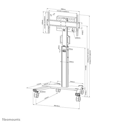 Neomounts Mobil golvstöd FL50S-825BL1
