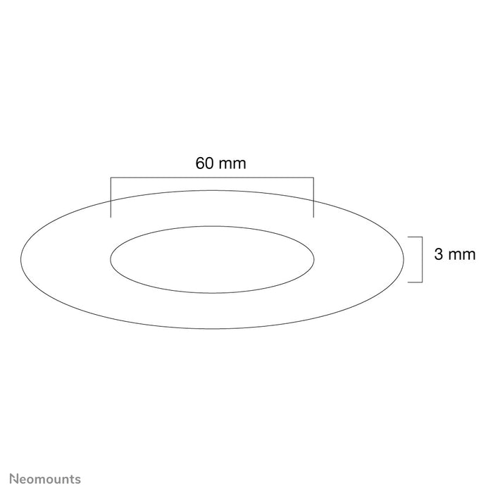 Neomounts FPMA-CRB6 är en svart täckrosett för flatscreen takfästen Neomounts FPMA-C200 svart / Neomounts FPMA-C400 svart och PLASMA-C100 svart.