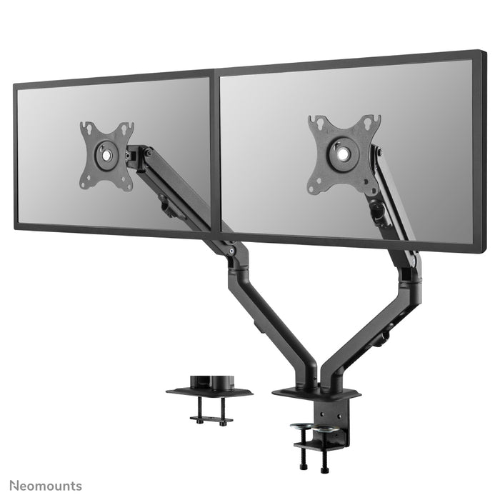 Neomounts FPMA-D650D svart är ett full motion-bordfäste för skärmar upp till 27 tum (69 cm).