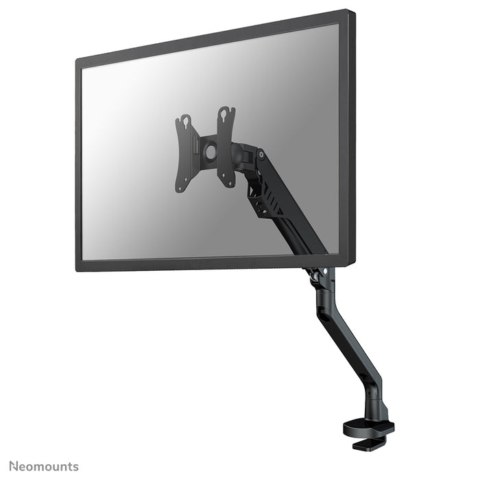 Neomounts FPMA-D750black2 är ett skrivbordsfäste med gasfjäder för platta skärmar upp till 32 tum (81 cm).