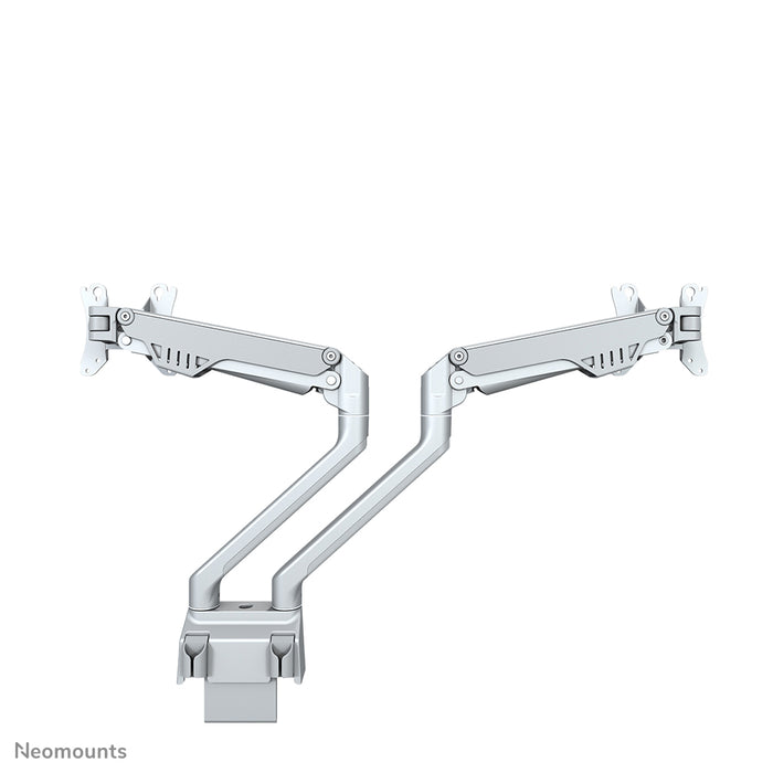 Neomounts FPMA-D750D silver är ett skrivbordsfäste med gasfjäder för platta skärmar upp till 32 tum (81 cm).