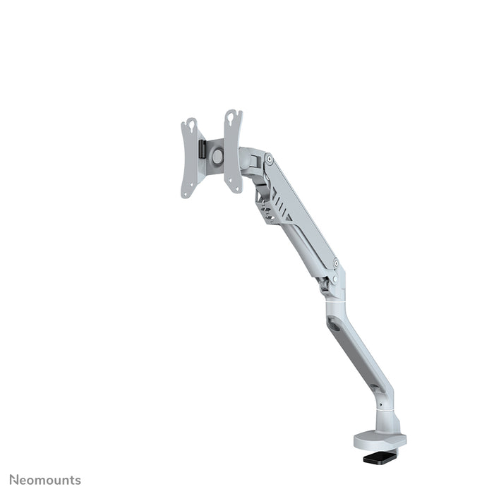 Neomounts FPMA-D750 silver är ett skrivbordsfäste med gasfjäder för platta skärmar upp till 32 tum (81 cm).