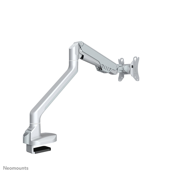 Neomounts FPMA-D750 silver är ett skrivbordsfäste med gasfjäder för platta skärmar upp till 32 tum (81 cm).