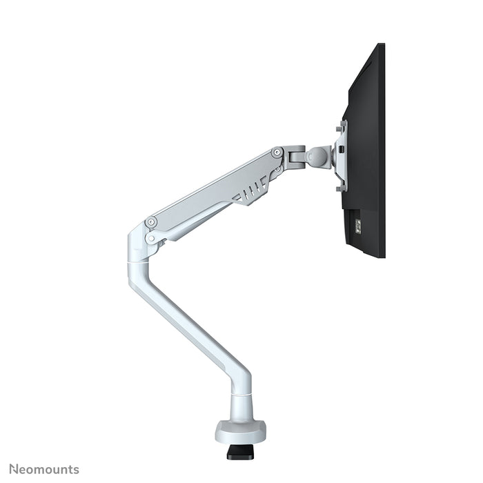 Neomounts FPMA-D750 silver är ett skrivbordsfäste med gasfjäder för platta skärmar upp till 32 tum (81 cm).