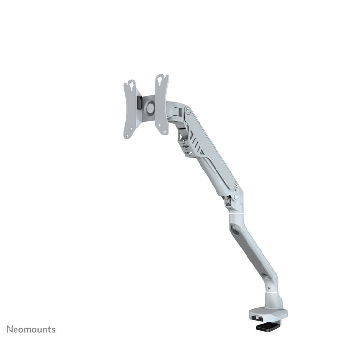 Neomounts FPMA-D750 silver är ett skrivbordsfäste med gasfjäder för platta skärmar upp till 32 tum (81 cm).