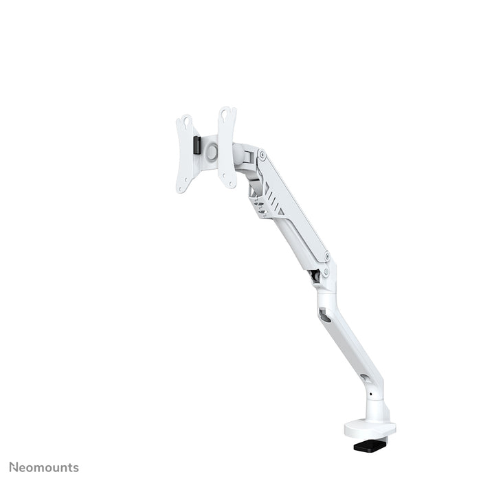 Neomounts FPMA-D750 vit är ett skrivbordsfäste med gasfjäder för platta skärmar upp till 32 tum (81 cm).