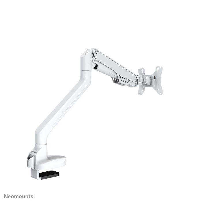Neomounts FPMA-D750 vit är ett skrivbordsfäste med gasfjäder för platta skärmar upp till 32 tum (81 cm).