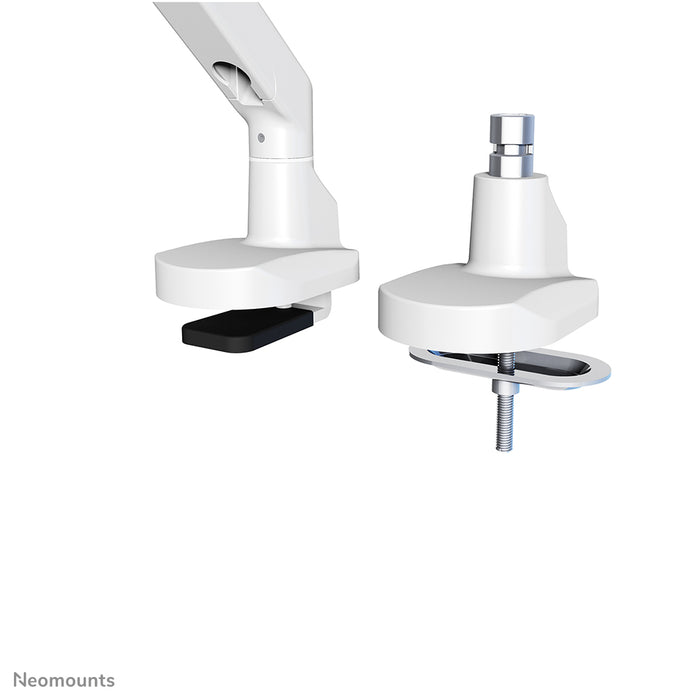 Neomounts FPMA-D750 vit är ett skrivbordsfäste med gasfjäder för platta skärmar upp till 32 tum (81 cm).