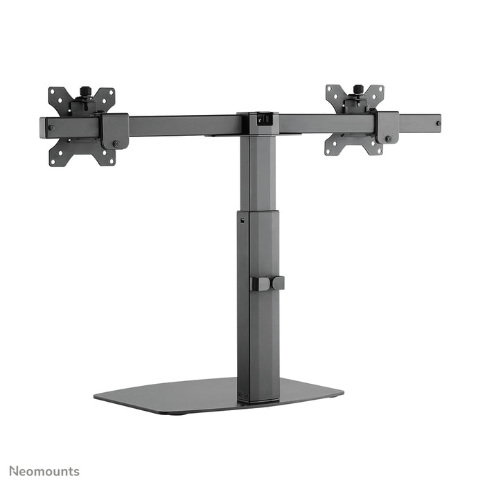 Neomounts FPMA-D865D svart är ett skrivbordsfäste för två flatskärmar upp till 27 tum (69 cm).