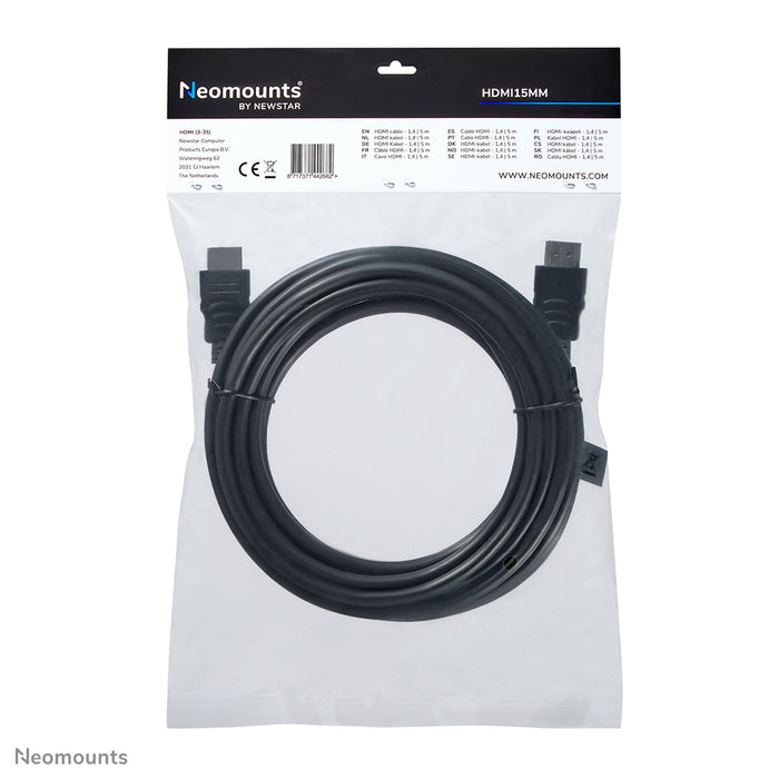 HDMI 1.4-kabel, High speed, HDMI 19 pins M/M, 5 meter