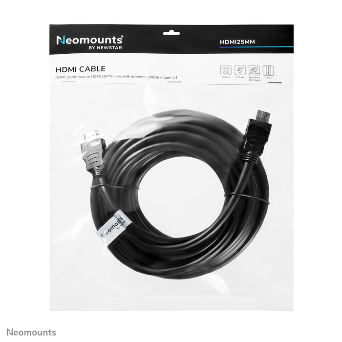 HDMI 1.4-kabel, High speed, HDMI 19 pins M/M, 7,5 meter
