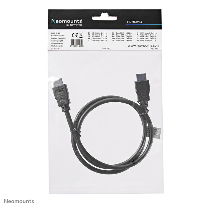 HDMI 1.4-kabel, hög hastighet, HDMI 19 pins M/M, 1 meter
