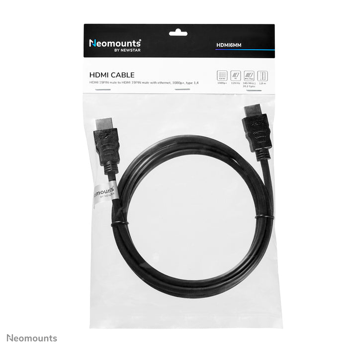 HDMI 1.4-kabel, hög hastighet, HDMI 19 pins M/M, 1,8 meter