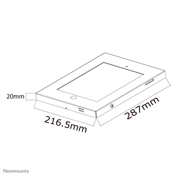 Neomounts stöldsäker tablethållare IPAD2N-UN20 svart för 9,7-tums iPad/iPad Air-tabletter (VESA 100x100 mm) - Svart