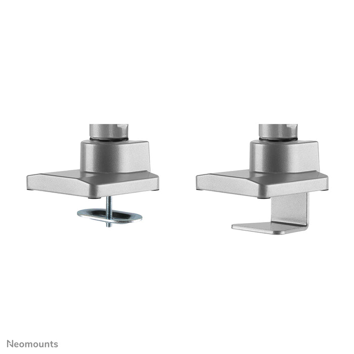 Neomounts NM-D775 silverPLUS är ett gasfjädrat skrivbordsstöd för böjda skärmar upp till 49 tum (124 cm) - Silver