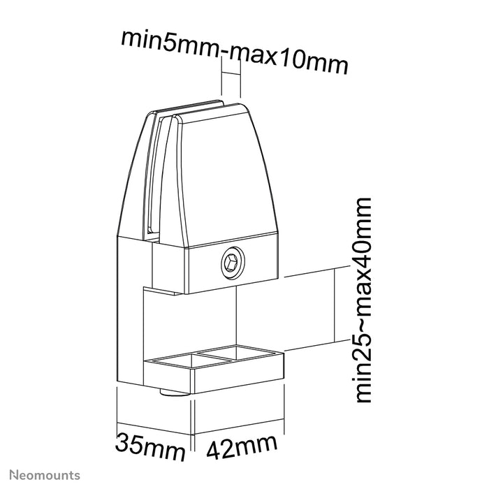 Neomounts skrivbordsklammer set 25-40 mm - Vit