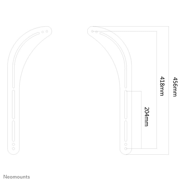 Neomounts soundbarfäste, modell NS-SB100, är idealiskt för montering av en soundbar under platt-TV.