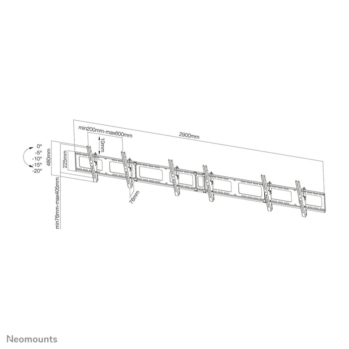 Neomounts NS-WMB300black är ett väggfäste för menytavlor för skärmar upp till 52 tum (132 cm).