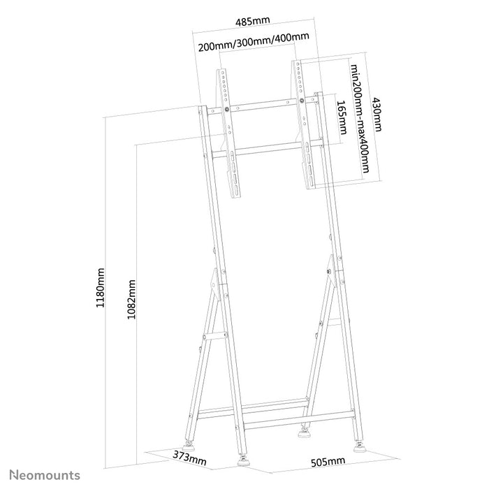 Neomounts PLASMA-M1000 är ett möbel för LCD/LED/Plasma-skärmar upp till 55 tum (140 cm), för horisontell och vertikal montering - Svart