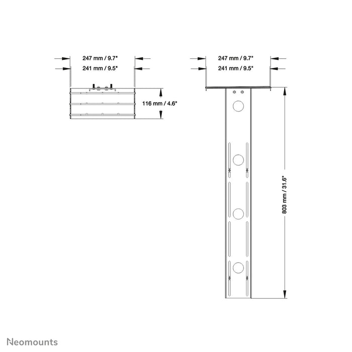 Neomounts PLASMA-M2500CAMSHLF2 är ett kamerafäste för PLASMA-M2500- och PLASMA-W2500-serien.
