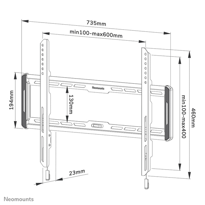 Neomounts WL30-550BL16 flat väggfäste för 40-75 tums skärmar - Svart