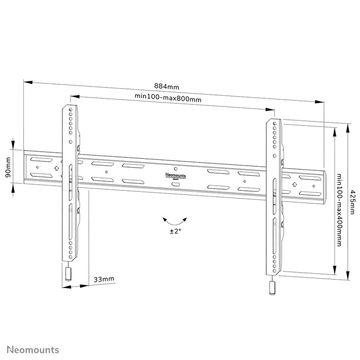 Neomounts WL30S-850BL18 flat väggfäste för 43-86 tums skärmar - Svart
