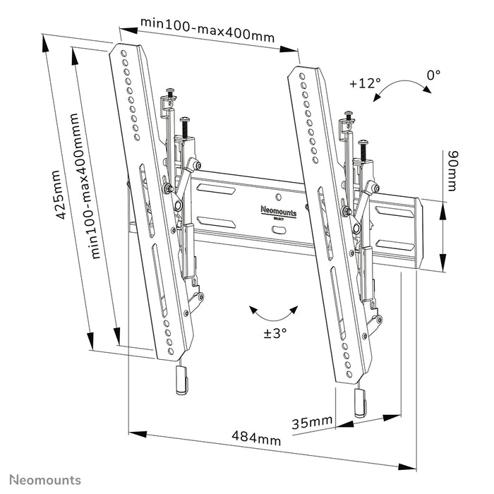 Neomounts WL35S-850BL14 tiltbart väggfäste för 32-65 tums skärmar - Svart