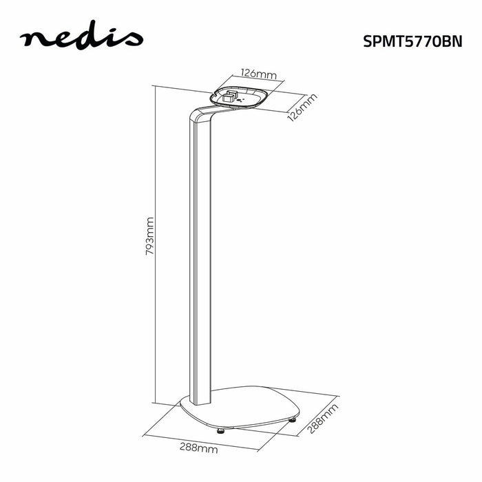 Skandinavisk design högtalarfäste för Sonos One, One SL & PLAY:1 – Trä/Metall stativ med kabelhantering och vibrationsdämpning