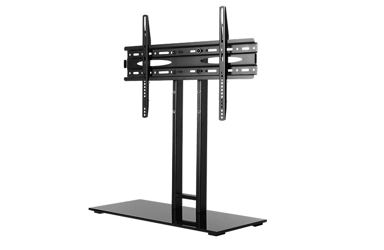 Wolff Mount låsbar TV-fot | Upp till 65 tum | Universell | VESA 600x400 | Svart tung glasskiva